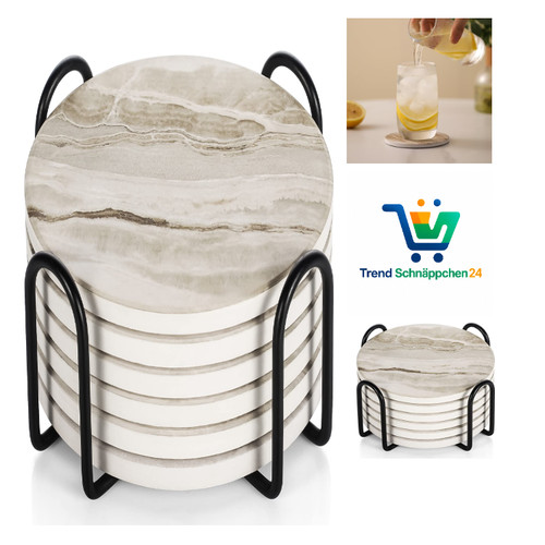 Marmor glas untersetzer set - glas,