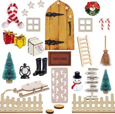 Wichteltür Zubehör Set 31tlg Weihnachtswichtel Tür Miniatur Puppenhaus Deko