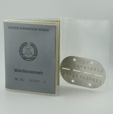 DDR NVA Wehrdienstausweis Offizier Leutnant Weißkeißel, UOS Rudolf Egelhofer