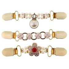 Perlen Ärmelraffer Blusenraffer Ärmelhalter Pullover Clip Strickjacke Klammer