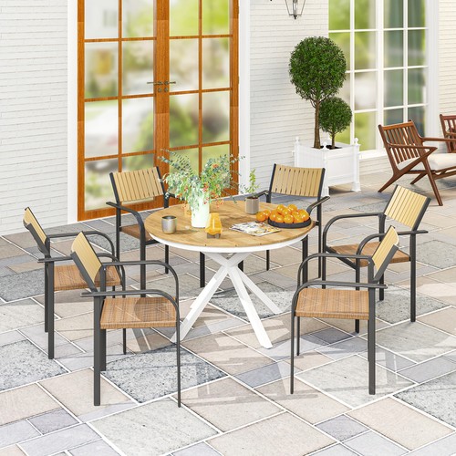 Outsunny gartentisch ø118cm - gartentisch,