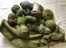 Wollreste Grün-Töne Lang Yarns, Lana Grossa, Debbie Bliss 650 Gramm