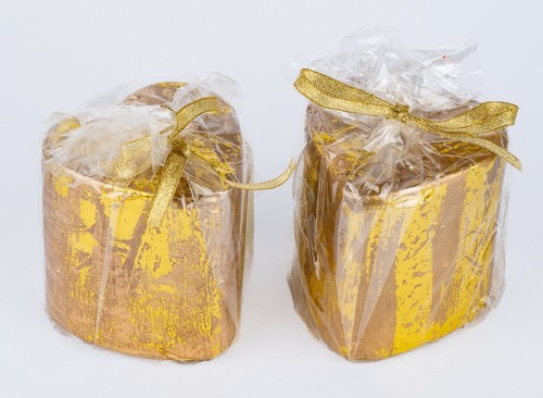 Kerze motivkerze herz - kerze, gold