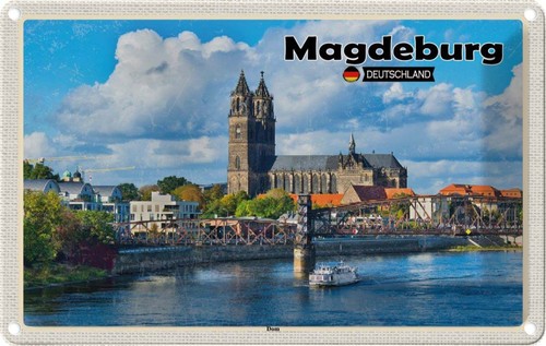 Blechschild 12x18 magdeburg - blechschild,