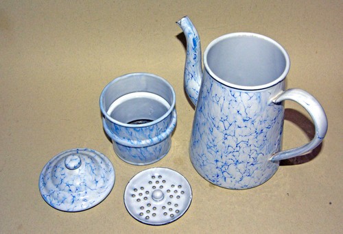 Alte antike emaille kaffekanne - emaille,