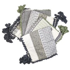 5x Palituch B-Ware Mix XXL 120x120cm Set 04 Halstuch Ethno Tuch Schal Fransen