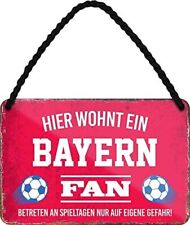 Blechschild Fußball "Hier