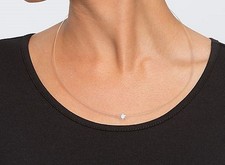 Nylon-Collier Gelbgold 375 Schmuckstein weiß Ä6063