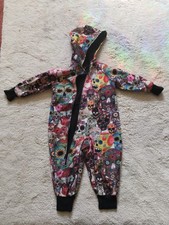 iELM Softshellanzug Overall mit Kapuze Gr. 92, INKA Skulls Jumpsuit 