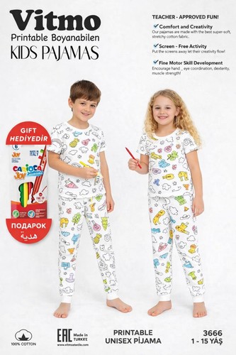 Kinder pyjama zum ausmalen - pyjama,