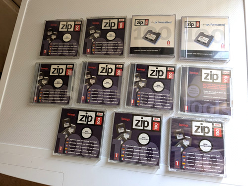 11x iomega zip 100 discs - zip,
