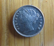 Alte Indische Silber Münze 1841  -- 2 Annas