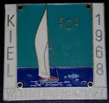 Segel-Plakette Welt-Meisterschaft Kiel 1968 505er Kieler Woche