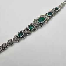 Vintage Silber 925  Jade  Markasit Armband
