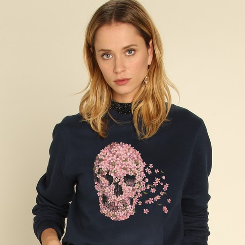 Damen sweatshirt marineblau - sweatshirt.,