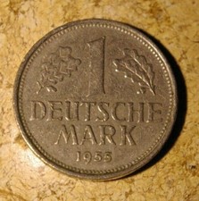 1 DMark Deutsche Mark Münze BRD Währung 1955 Mzz. G