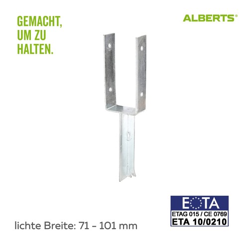 Alberts pfostenträger mit - u-pfostenträger,