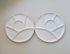 Fondue-Teller 2-er Set 2 Stück Teller geteilt Dip Soßen Ø23 cm