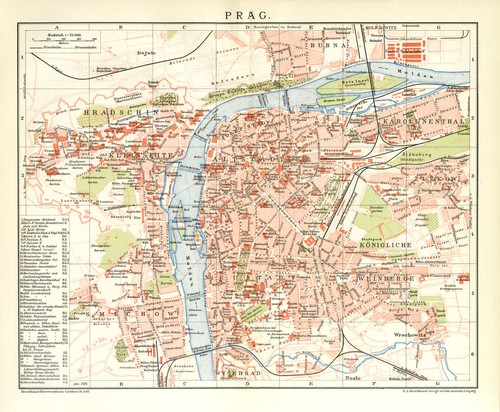 Prag historischer stadtplan - prag,