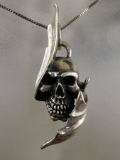 Anhänger Silber 925 Totenkopf Skull schwer massiv - auffällig 