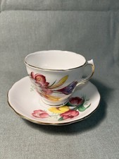 Royal Vale Bone China England – Kaffeetasse mit UT Tulpen Vintage Ø 8,5 / 14 cm