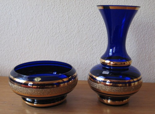 Böhmisches glas blau mit - blau,