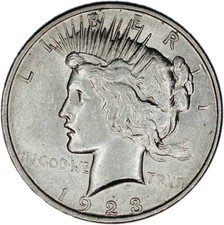 UNITED STATES coin Peace Dollar 1923 XF+ Choice Extremely Fine
