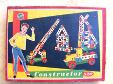 Constructor 320 alt Bausatz mit Anleitung Heros Auto Kran Bauklötze vintage Holz