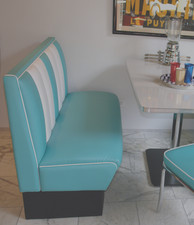 Amerikan DINER Bank Original BEL AIR Turquoise White 120 x 60x93x46 LxBxHxSitz H