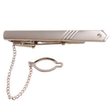 Herren Designer Krawattennadel - Krawattenklammer silber Edelstahl mit Zirkonia