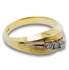 Ring 585 Gold 14 Kt Bicolor Diamant Brillant Damen Größe 55 Wert 940,-