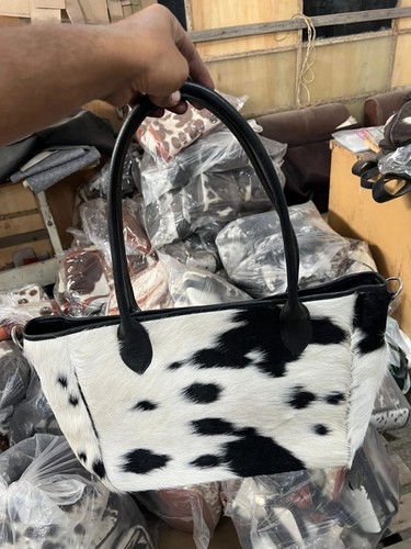 Handmade cowhide tote - cowhide,