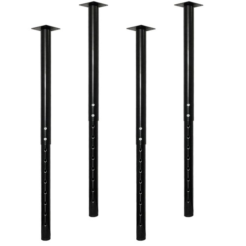 Round table legs metal black - , 4