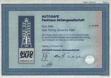 Autosafe Parkhaus 1991 Greiling Neukirchen Vluyn Krefeld 50 DM Paternoster  DEKO