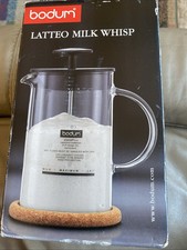 Bodum 1446-01 Latteo Milchaufschäumer Borosilikatglas 0,25 L schwarz-transparent