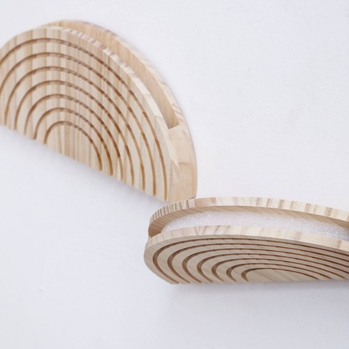 Halbrundes holz wandregal - halbrundes,