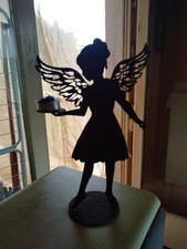 Engel Teelichthalter Rost Edelrost Metall Figur Rostfigur Weihnachtsengel Elfe