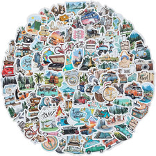 100 Stück Reiseaufkleber Mini Travel Sticker Scrapbooking Zubehör für Fotoalbum