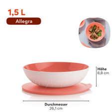 Tupperware Allegra Einzeln: 3,5L 2,5L 1,5L 275ml Servier-Perle Schwarz/Gold/Rot