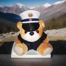 Polizei  Teddybär mit Hose und Ledermütze Größe: ca. 30