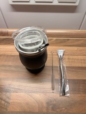 Mate Becher Tee Becher Edelstahl Strohhalm - Neuwertig