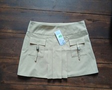 Faltenrock Beige Mit Taschen