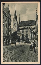 Ansichtskarte Augsburg, Dom und Hoher Weg 