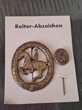 Reiter-Abzeichen Bronze S&L Steinhauer Lück Orden mit Miniatur und Pappe RAR