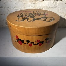 STEIFF Spielzeugkiste Holz Rund Schachtel Kiste Steifftonne TEDDY original 60er