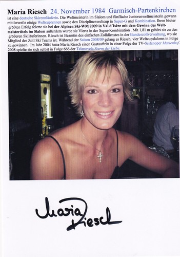 Autogramm maria riesch - -, (ski