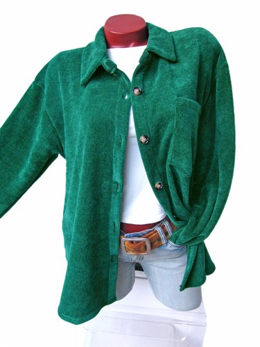 Oversize feincord kord bluse - feincord,