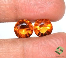 Natürlich Citrin Kostüm Rund Schliff Paar 10 MM 6.72 Cts Unbehandelt Lose