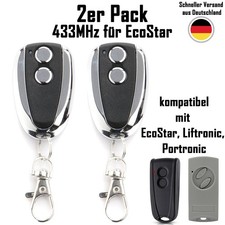 2 Stück EcoStar Handsender 433 MHz Ersatz für RSC2 RSE2 RSZ1 Liftronic Portronic