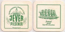 Jever Friesisches Brauhaus - alter Bierdeckel "Preussen - Vollschiff - 1902"